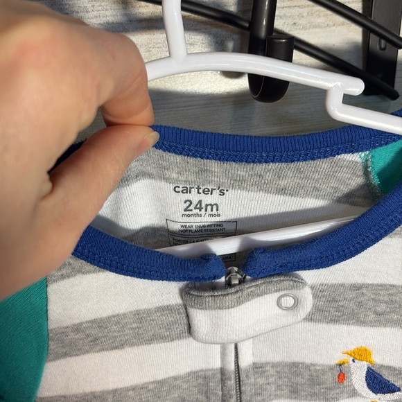 Carter's Striped Pajama Set - Pink and Gray - Picture 3 of 6